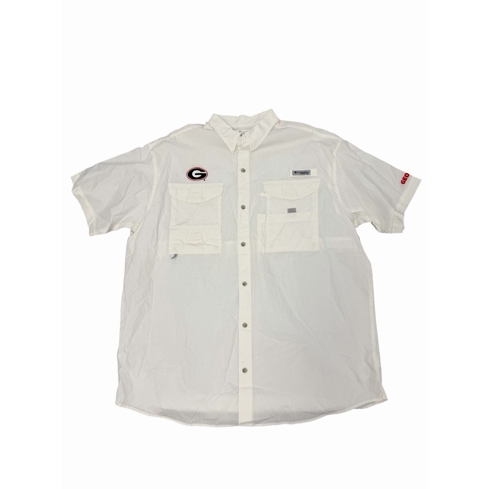 Georgia Bulldogs Shirt Mens XL White NCAA College Football Columbia PFG Fishing